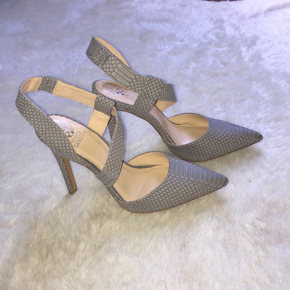 Vince Camuto Snakeskin Slingback Pumps